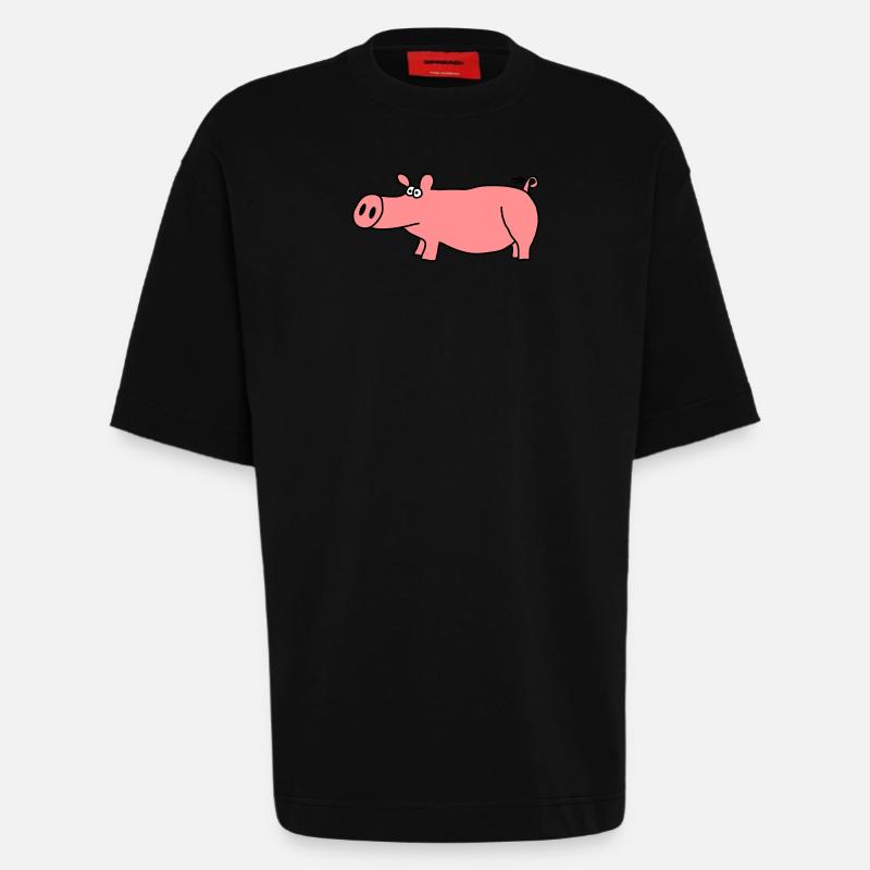 Schwein - Heavyweight T-Shirt - made by SPREAD  - SOLID BLACK