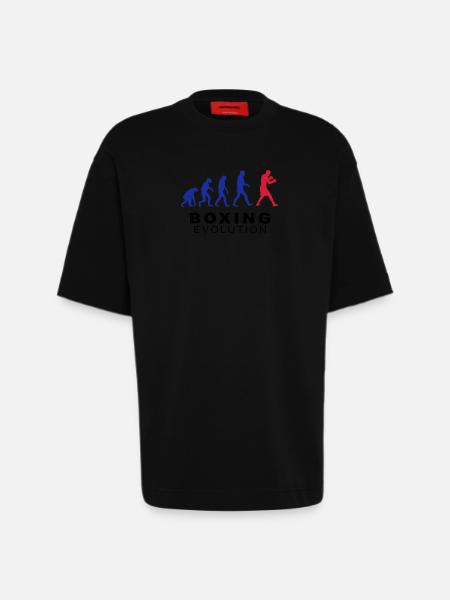 Boxing evolution - Heavyweight T-Shirt - made by SPREAD  - SOLID BLACK
