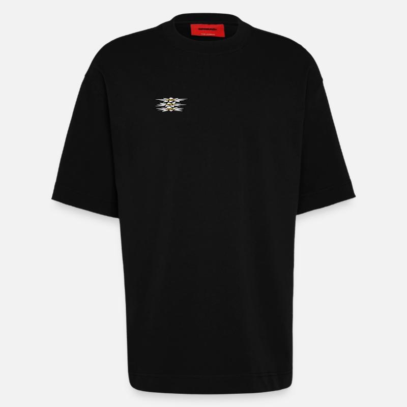 Edelweiss Trio - Heavyweight T-Shirt - made by SPREAD - SOLID BLACK