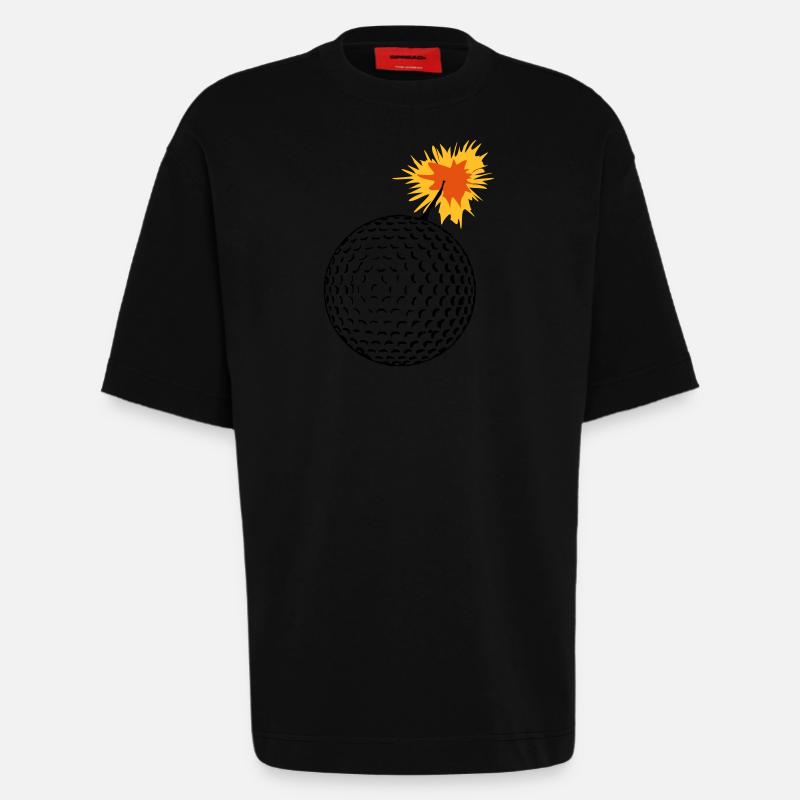 golfbombe - Heavyweight T-Shirt - made by SPREAD  - SOLID BLACK