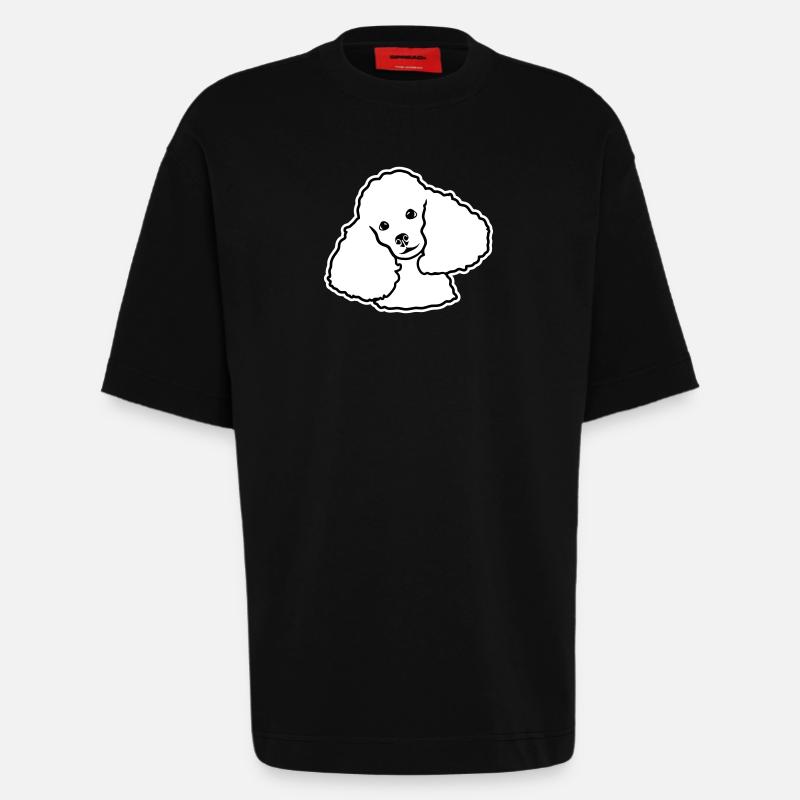 Caniche - T-shirt bio épais oversize fabriqué en UE - SOLID BLACK