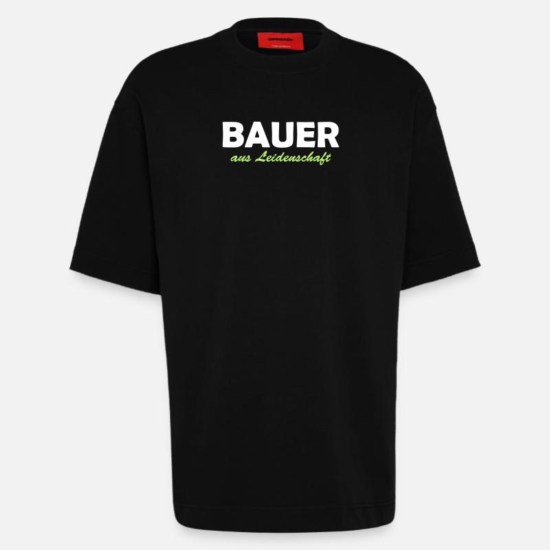 bauer aus leidenschaft - T-shirt bio épais oversize fabriqué en UE - SOLID BLACK