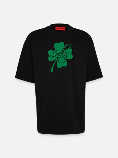 Lucky Shamrock - Heavyweight T-Shirt - made by SPREAD - SOLID BLACK