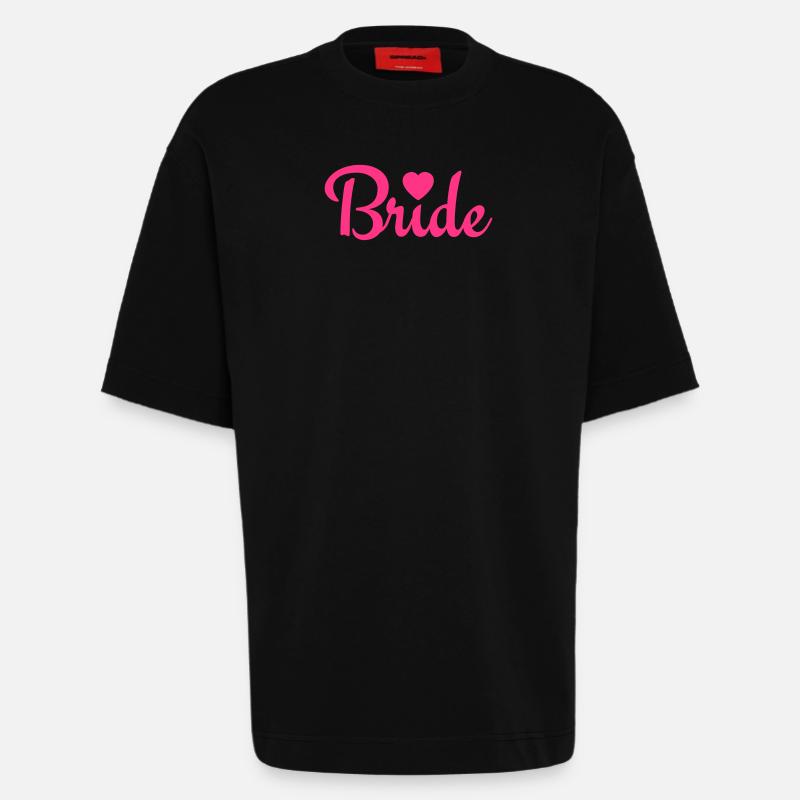 bride with heart 1c - Heavyweight T-Shirt - made by SPREAD  - SOLID BLACK