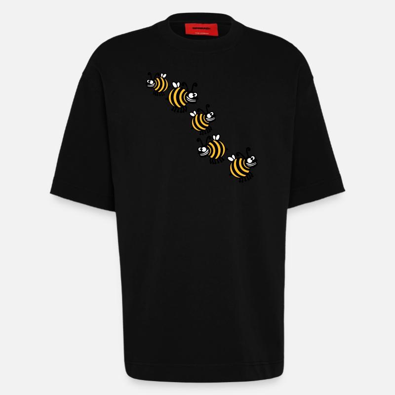Dicke Verrückte Bienen - Heavyweight T-Shirt - made by SPREAD  - SOLID BLACK