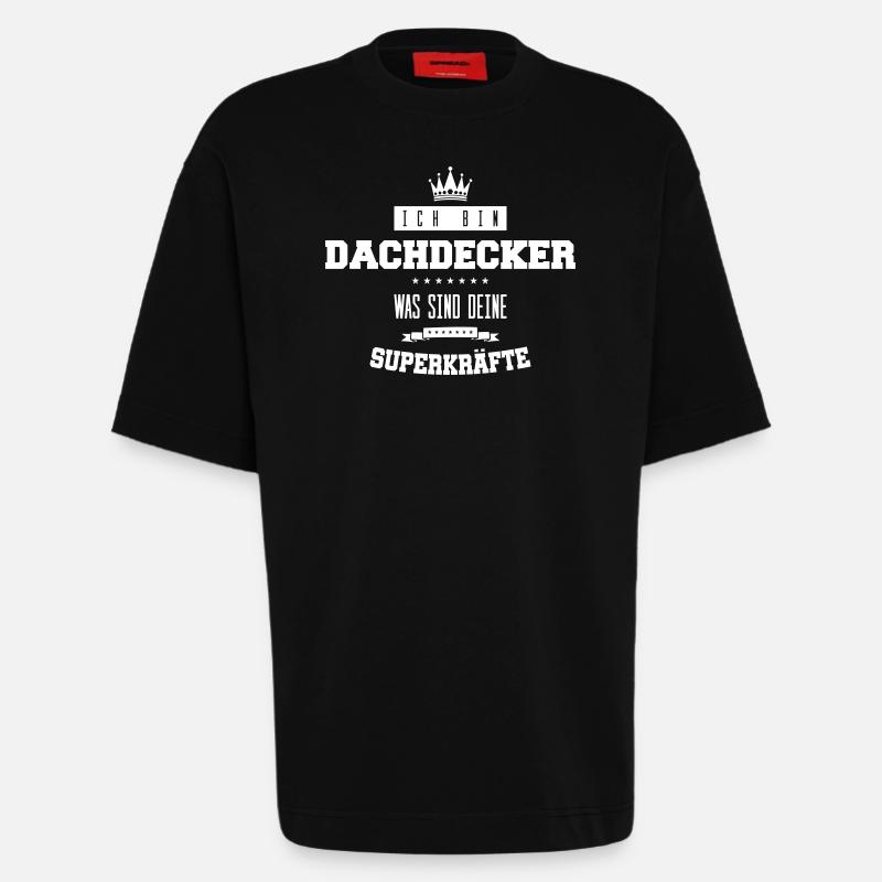 dachdecker spruch - Heavyweight T-Shirt - made by SPREAD  - SOLID BLACK