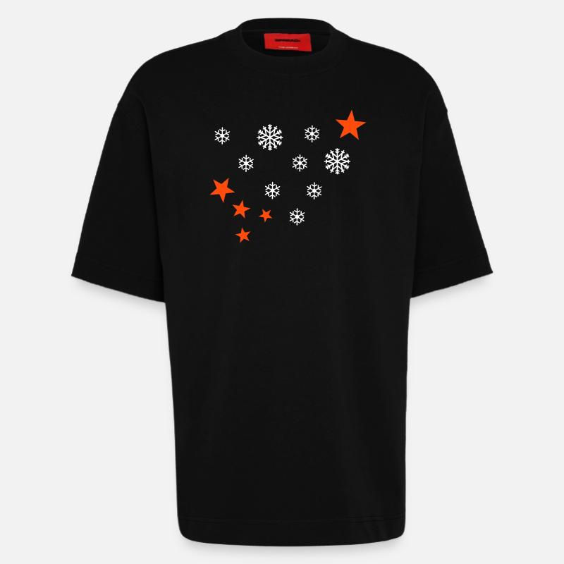 flocon de neige - T-shirt bio épais oversize fabriqué en UE - SOLID BLACK