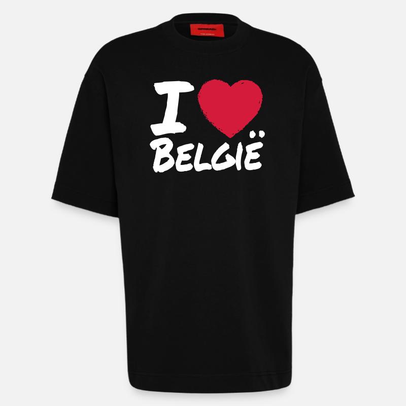 I Love Belgie - Heavyweight T-Shirt - made by SPREAD  - SOLID BLACK