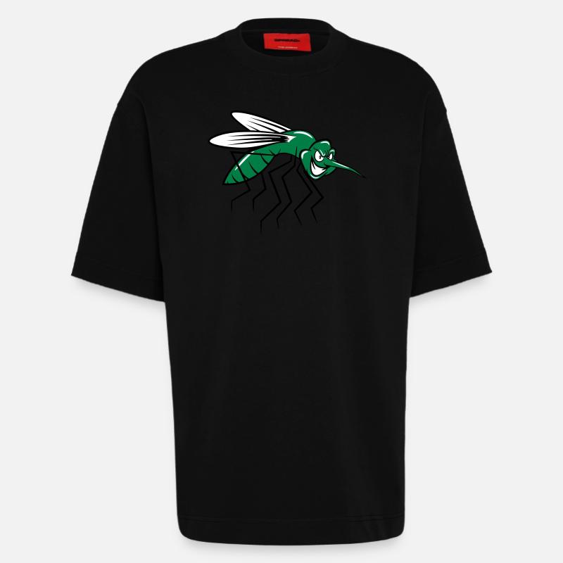 Mosquito bande dessinée drôle - T-shirt bio épais oversize fabriqué en UE - SOLID BLACK