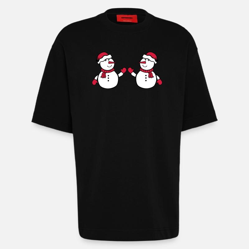 schneemann 2 - Heavyweight T-Shirt - made by SPREAD  - SOLID BLACK