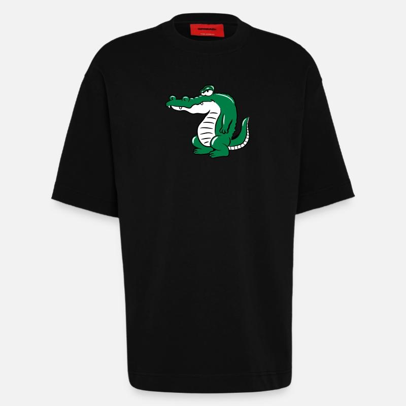 Krokodil kopf - Heavyweight T-Shirt - made by SPREAD  - SOLID BLACK