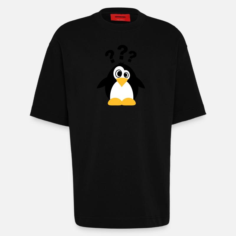 Dummer Pinguin - Heavyweight T-Shirt - made by SPREAD  - SOLID BLACK