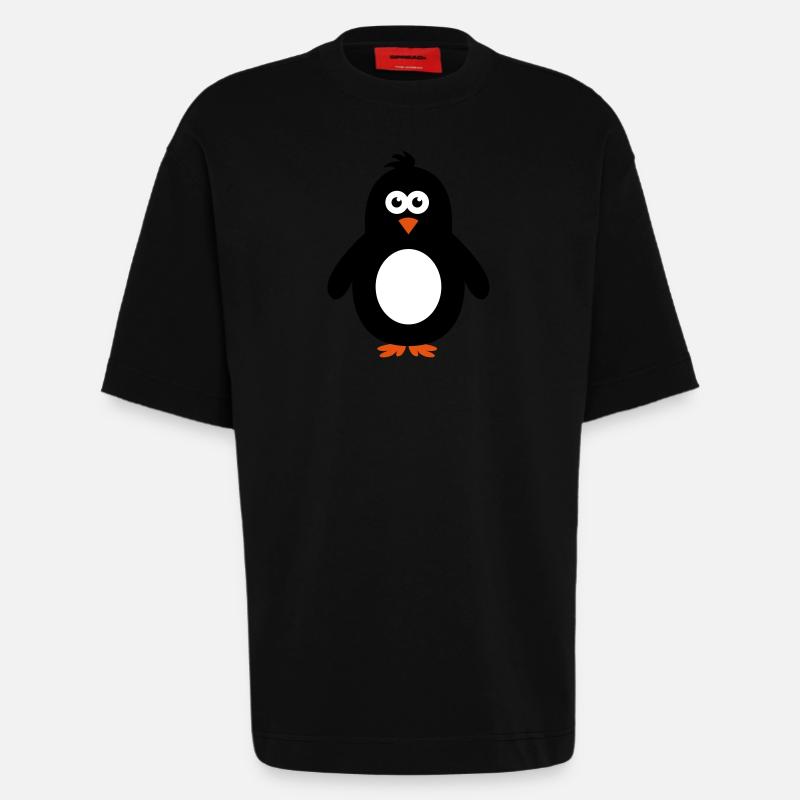 pinguin - T-shirt bio épais oversize fabriqué en UE - SOLID BLACK