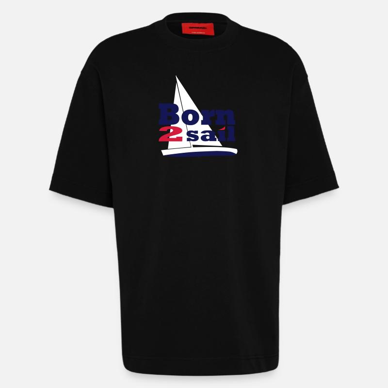 Born to sail - Heavyweight T-Shirt - made by SPREAD  - SOLID BLACK