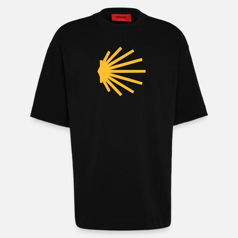 Chemin de Saint-Jacques-de-Compostelle - T-shirt bio épais oversize fabriqué en UE - SOLID BLACK