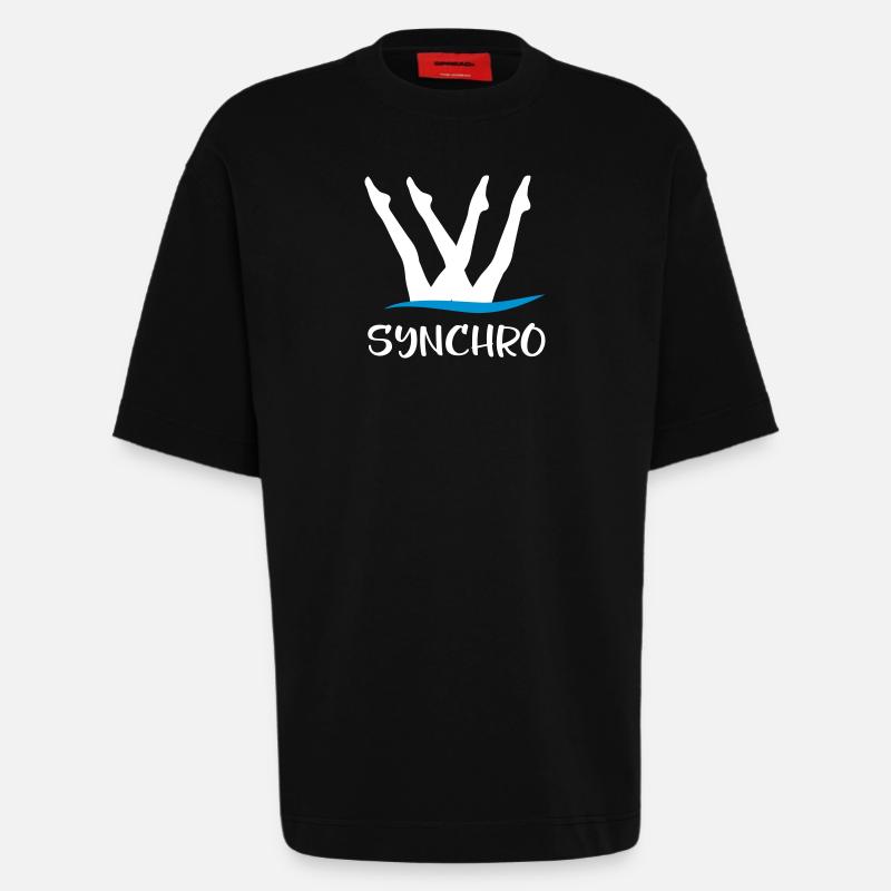 Synchronschwimmen - Heavyweight T-Shirt - made by SPREAD  - SOLID BLACK