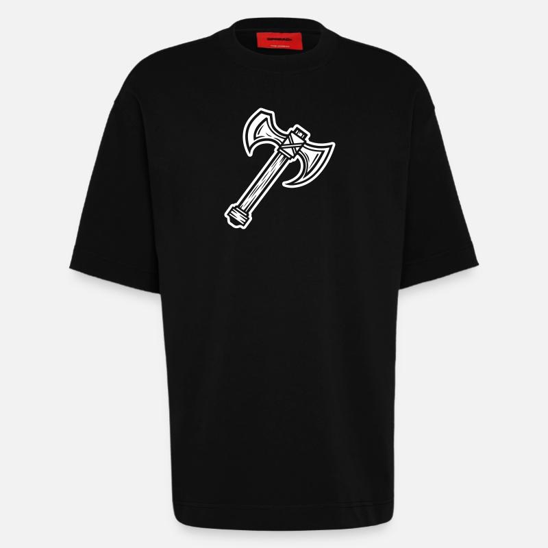 Axt Element - Heavyweight T-Shirt - made by SPREAD  - SOLID BLACK
