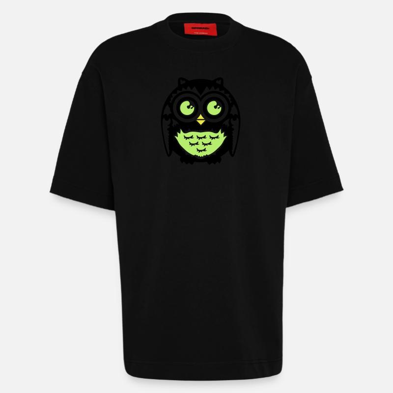Eule - Heavyweight T-Shirt - made by SPREAD  - SOLID BLACK