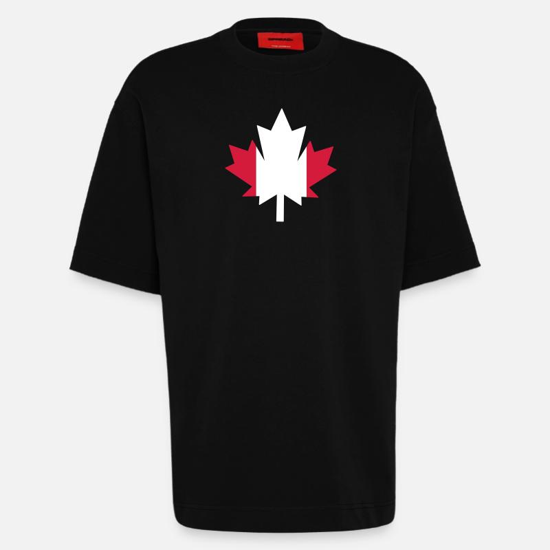 Canada Canada Maple Leaf - Heavyweight T-Shirt - made by SPREAD  - SOLID BLACK
