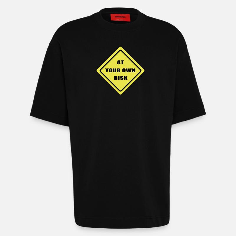 At your won risk - Heavyweight T-Shirt - made by SPREAD  - SOLID BLACK
