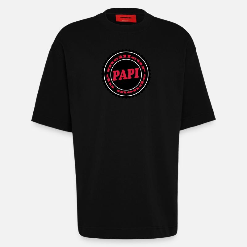 Meilleur PAPI - T-shirt bio épais oversize fabriqué en UE - SOLID BLACK