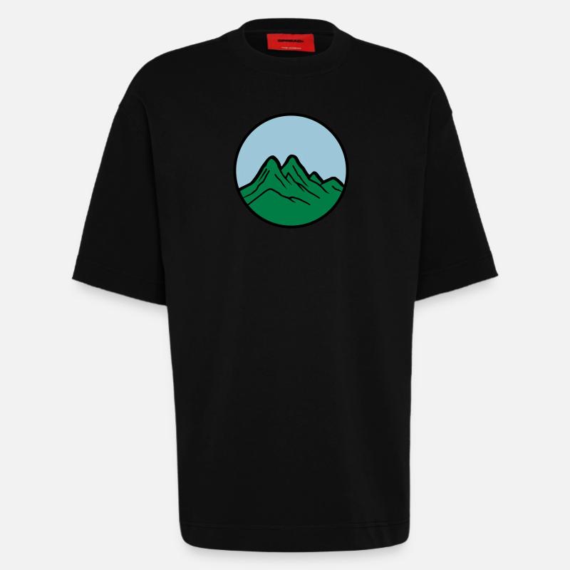 berge 2 - Heavyweight T-Shirt - made by SPREAD  - SOLID BLACK