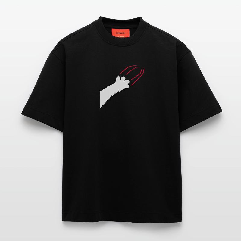 Chats, Griffes, Pattes, Pattes, Griffes, Griffures, Rayures T-shirt bio épais oversize fabriqué en UE