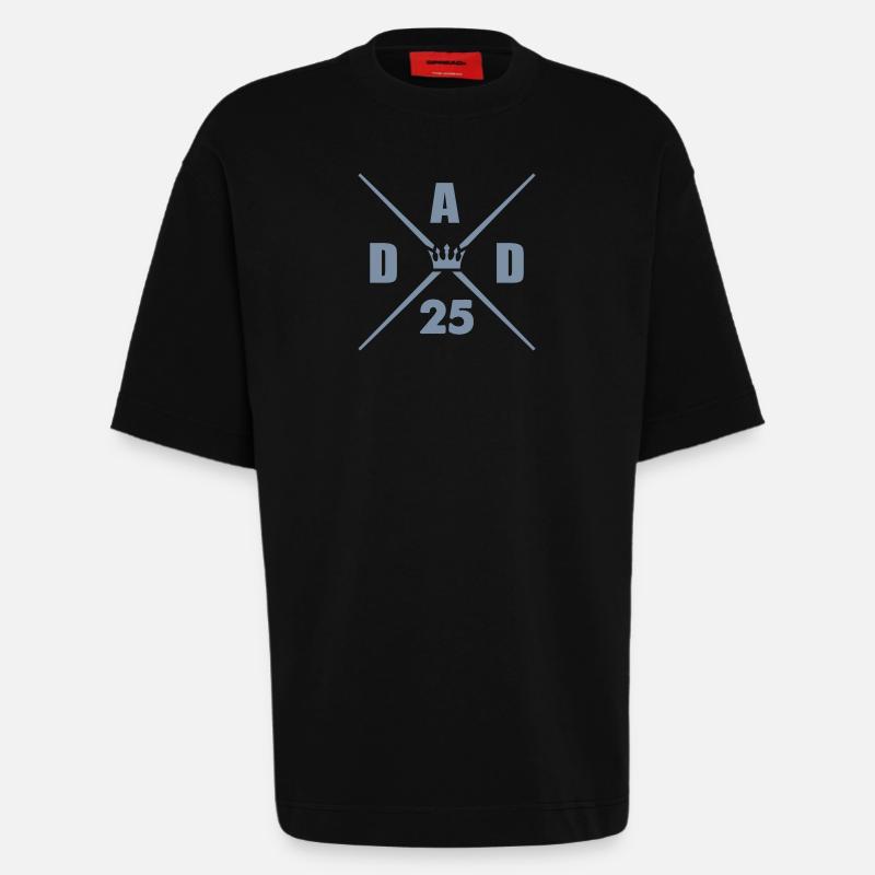 dad 25 papa - Heavyweight T-Shirt - made by SPREAD  - SOLID BLACK
