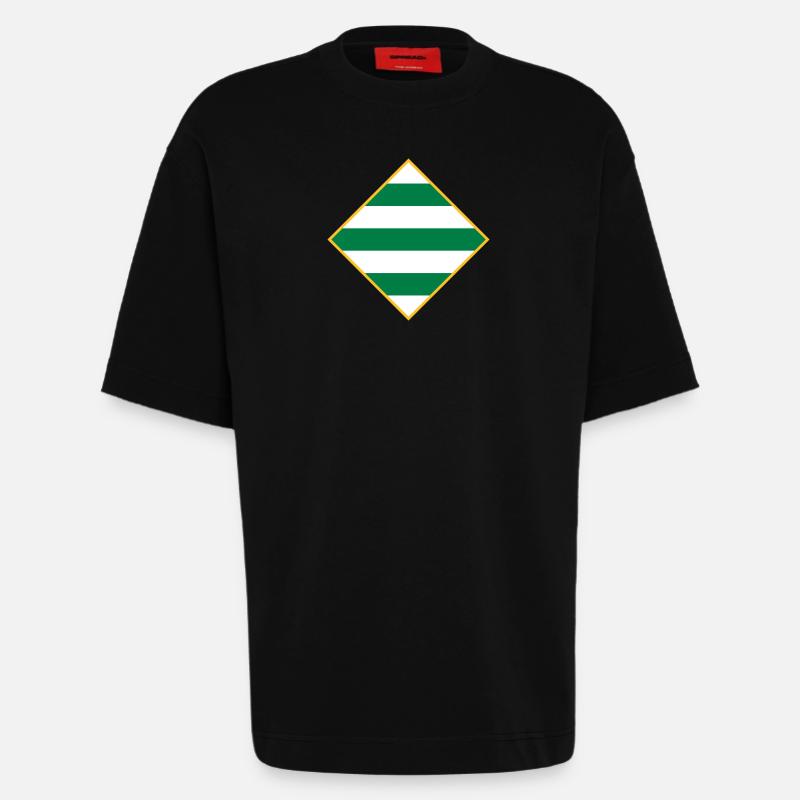 Vert et blanc - T-shirt bio épais oversize fabriqué en UE - SOLID BLACK
