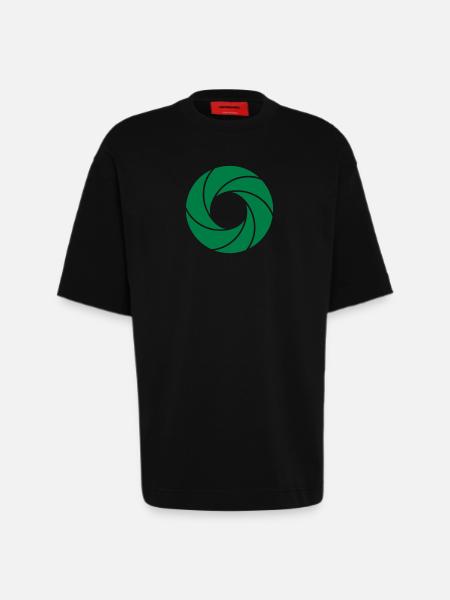 Ouverture / Aperture (1c) - T-shirt bio épais oversize fabriqué en UE - SOLID BLACK