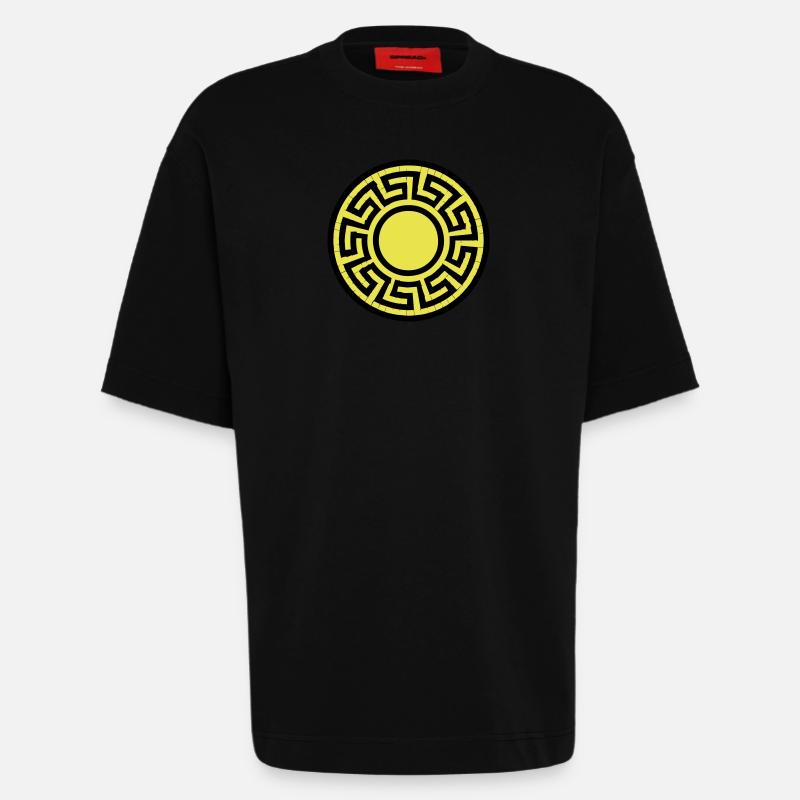 Disk Pattern - Heavyweight T-Shirt - made by SPREAD  - SOLID BLACK