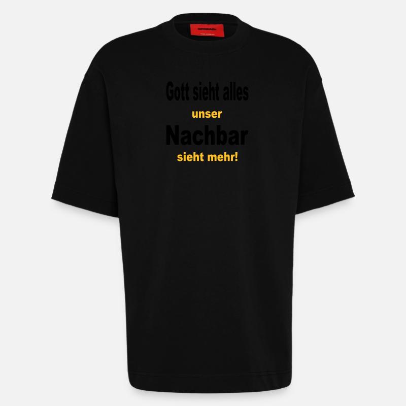 gott sieht alles - Heavyweight T-Shirt - made by SPREAD - SOLID BLACK