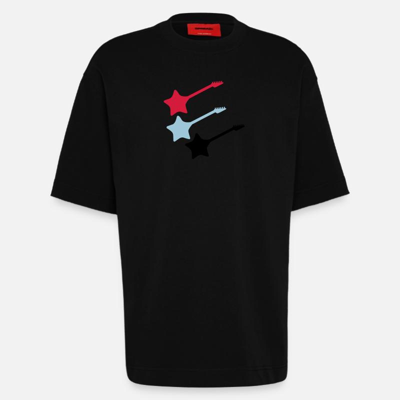 Guitares Star - T-shirt bio épais oversize fabriqué en UE - SOLID BLACK