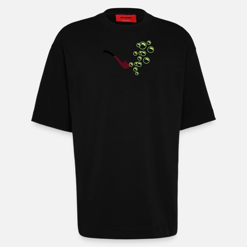Bulles / Bubbles (C, 1c) - T-shirt bio épais oversize fabriqué en UE - SOLID BLACK