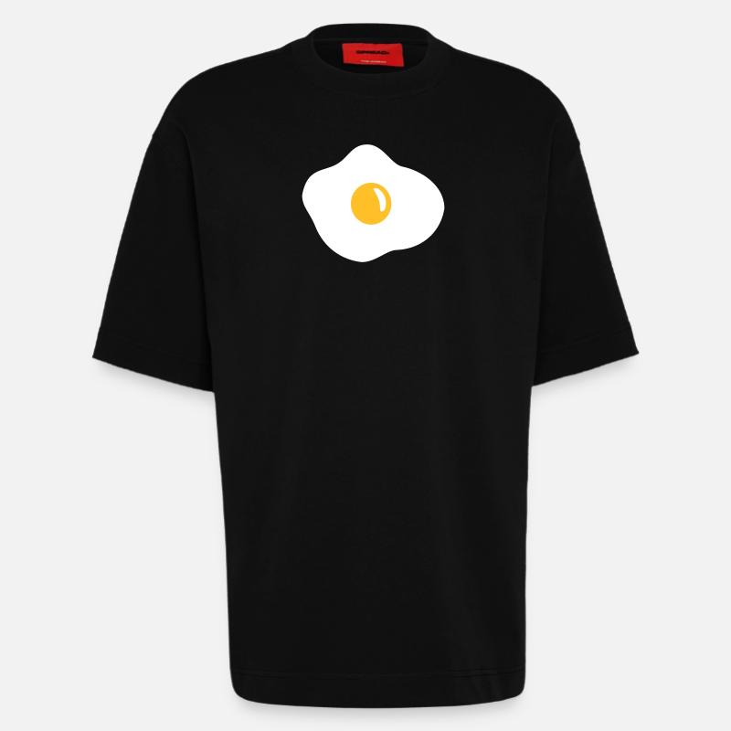Fried egg - Heavyweight T-Shirt - made by SPREAD  - SOLID BLACK