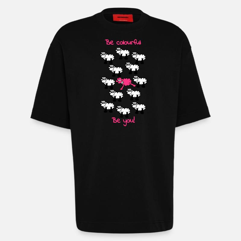 be different - be colourful - Heavyweight T-Shirt - made by SPREAD  - SOLID BLACK