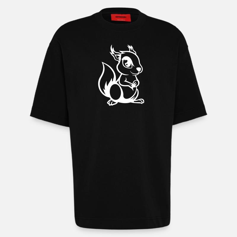 eichhörnchen comic - Heavyweight T-Shirt - made by SPREAD  - SOLID BLACK