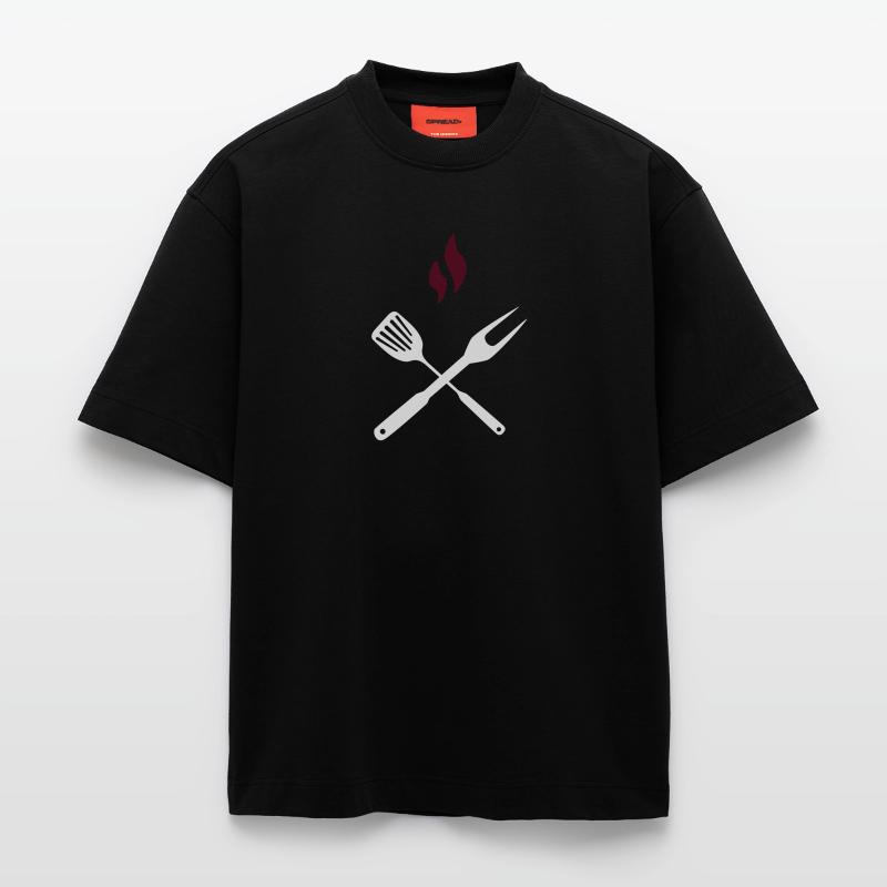 Couverts de barbecue T-shirt bio épais oversize fabriqué en UE