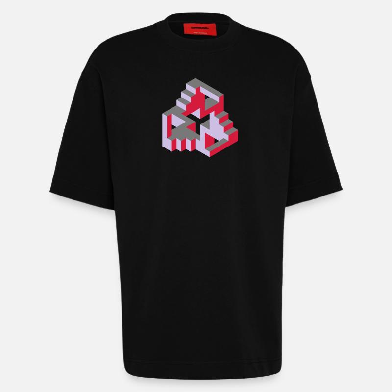 Impossible Figures 77B - Heavyweight T-Shirt - made by SPREAD  - SOLID BLACK