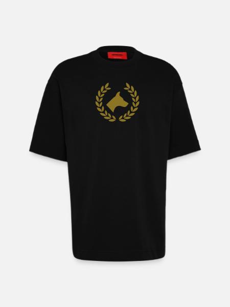 dog deluxe - T-shirt bio épais oversize fabriqué en UE - SOLID BLACK