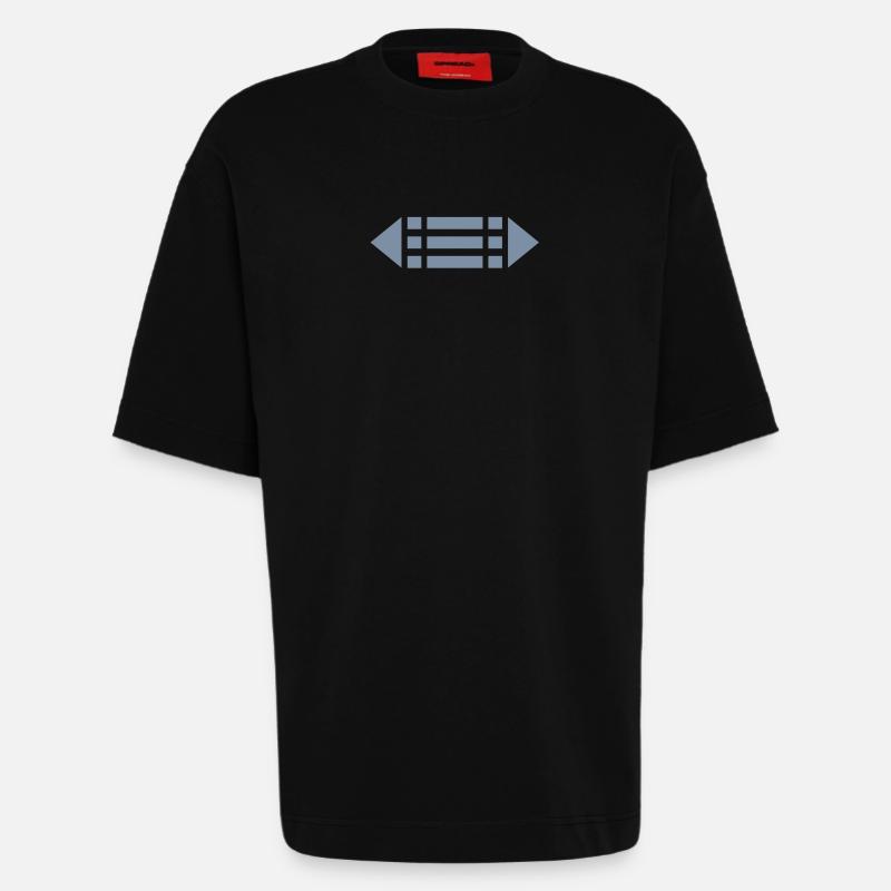 Ring av Protector, Atlantis amulett skyddssymbol - Heavyweight Oversized Organic T-shirt Made in EU - SOLID BLACK