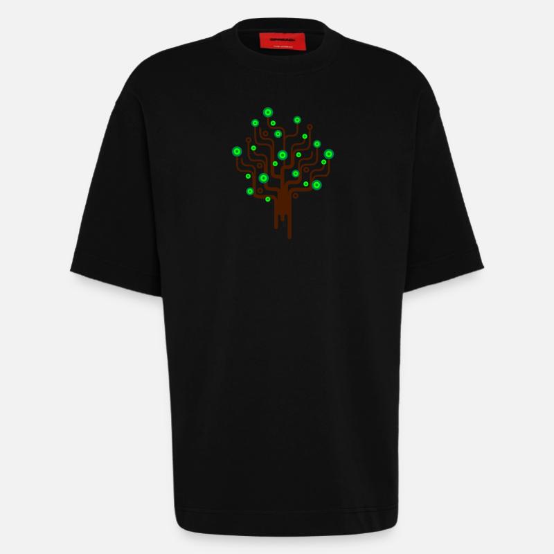 baum2_3f - Heavyweight T-Shirt - made by SPREAD  - SOLID BLACK