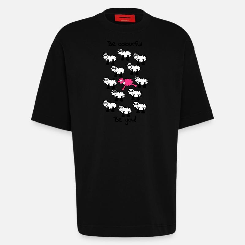 be different - be colourful - Heavyweight T-Shirt - made by SPREAD - SOLID BLACK