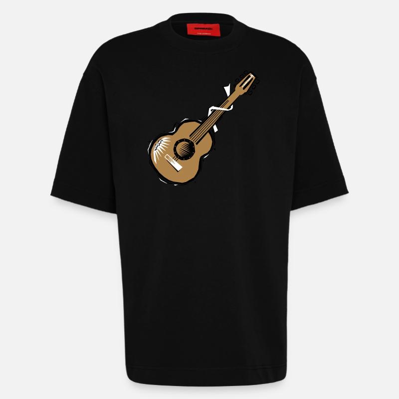 Guitar gift idea - Heavyweight T-Shirt - made by SPREAD  - SOLID BLACK