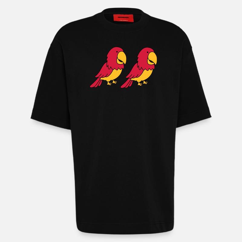 papagei 2 - Heavyweight T-Shirt - made by SPREAD  - SOLID BLACK