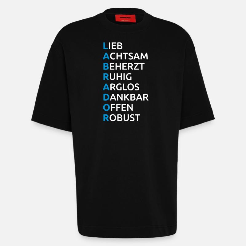 Labrador Eigenschaften Spruch - Heavyweight T-Shirt - made by SPREAD  - SOLID BLACK