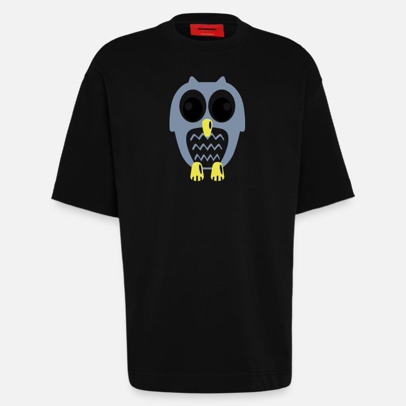 Süße Eule - Heavyweight T-Shirt - made by SPREAD  - SOLID BLACK