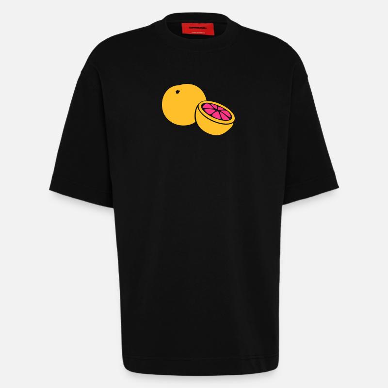 Grapefruit - T-shirt bio épais oversize fabriqué en UE - SOLID BLACK