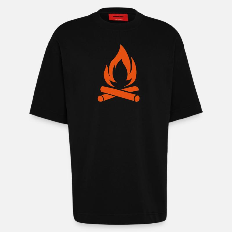 Campfire - Heavyweight T-Shirt - made by SPREAD  - SOLID BLACK