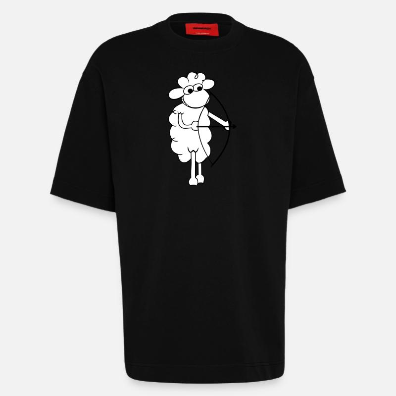 Les moutons à l'arc - T-shirt bio épais oversize fabriqué en UE - SOLID BLACK
